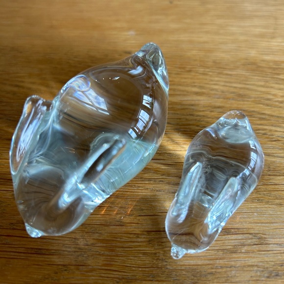 Vintage Clear Hand blown art glass rabbits - Picture 3 of 16